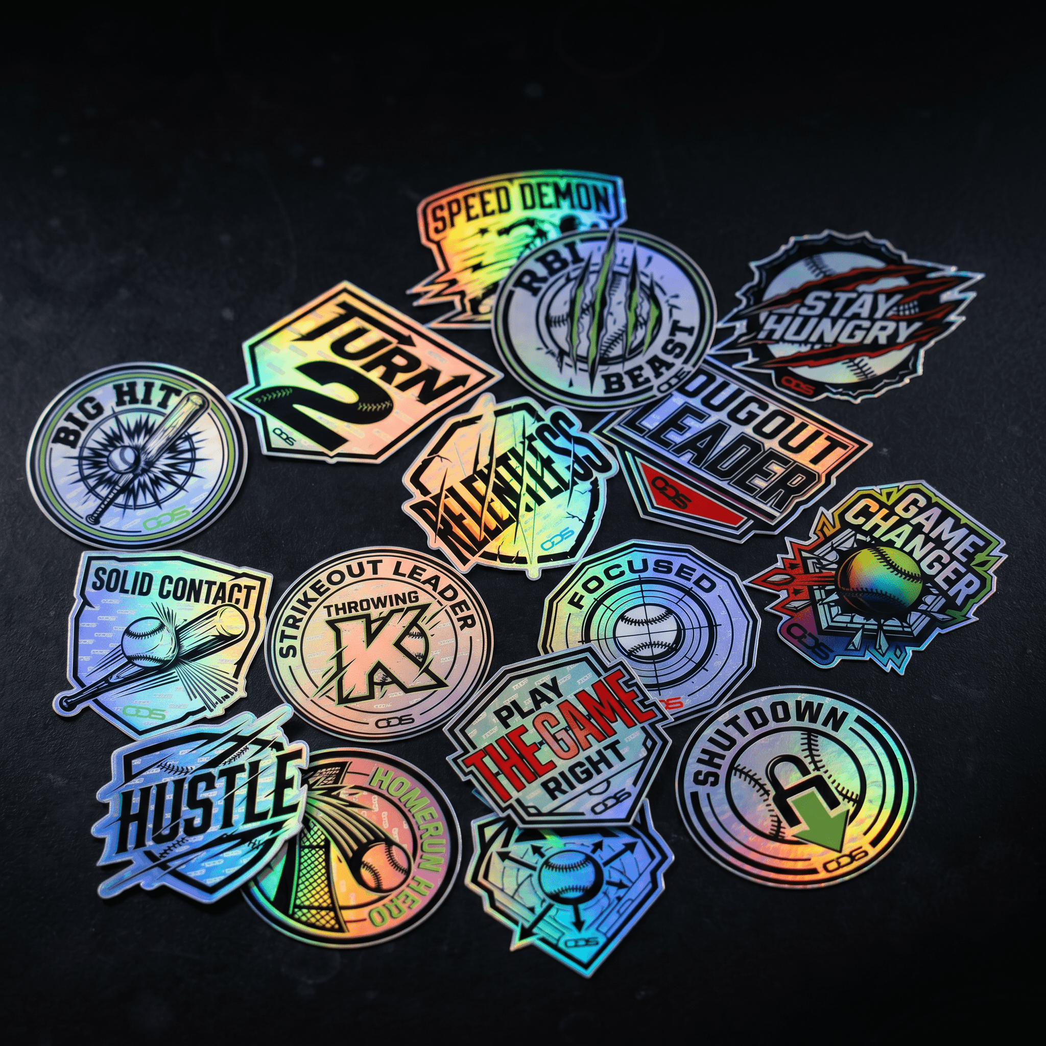 ODS Starter Achievement Sticker Pack — 16 stickers, detail view