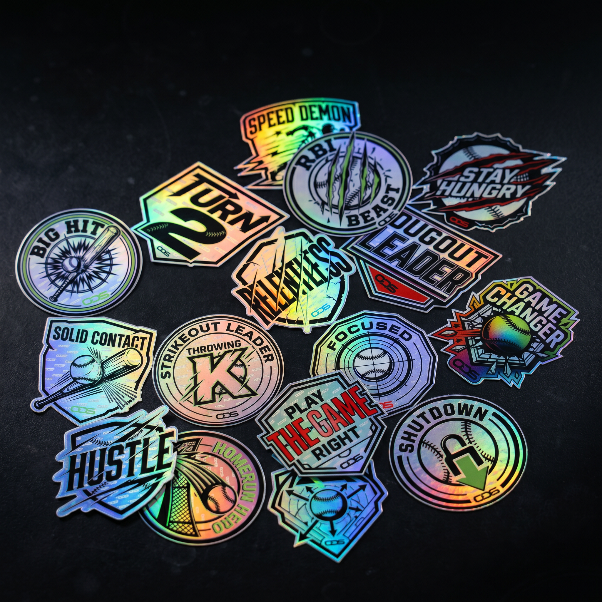 ODS Starter Achievement Sticker Pack — 16 stickers, detail view