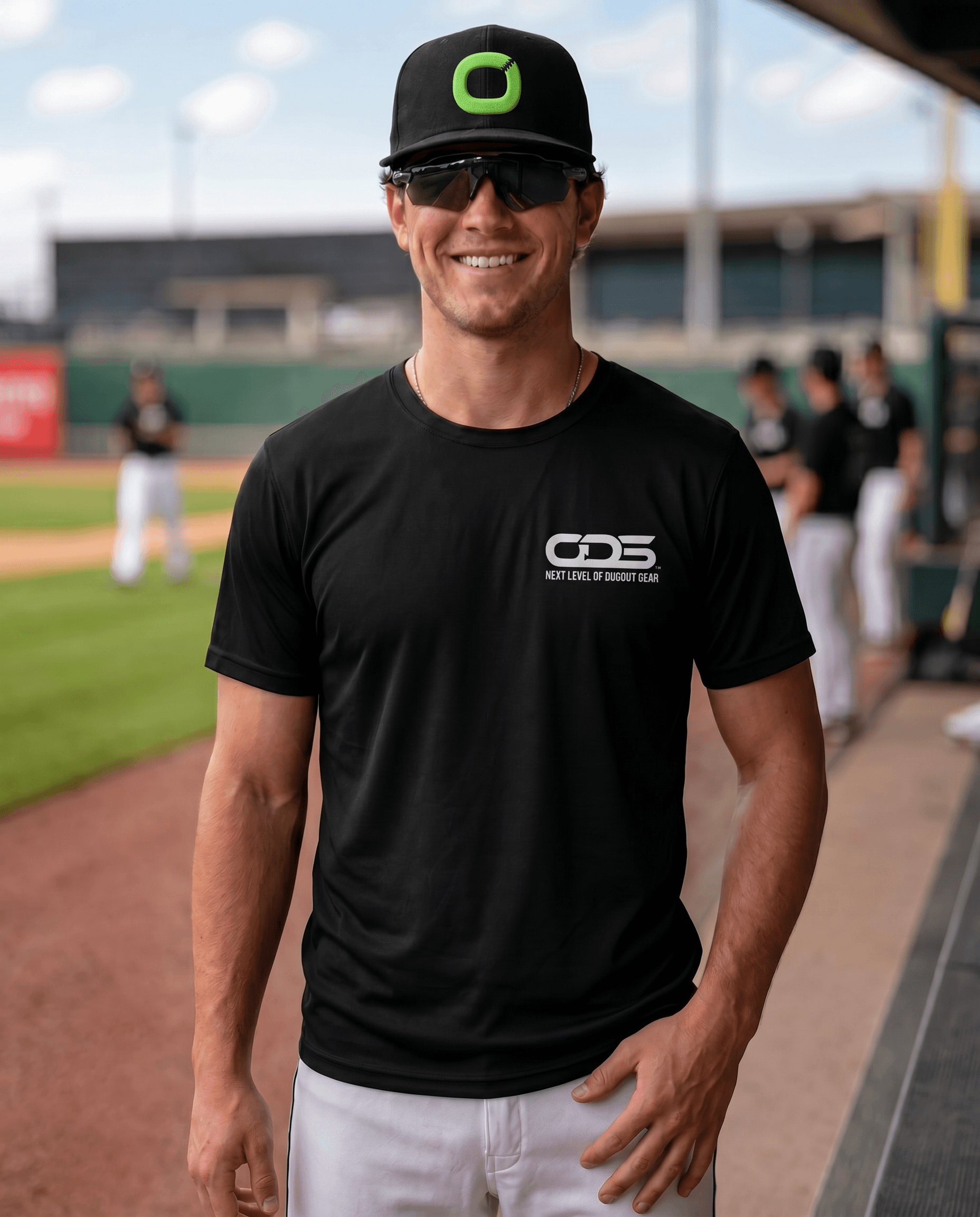 ODS IdentiTee — black, front with ODS chest logo